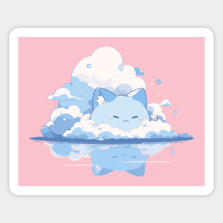 Cute Kawaii Fluffy Cloud Kitten Magnet